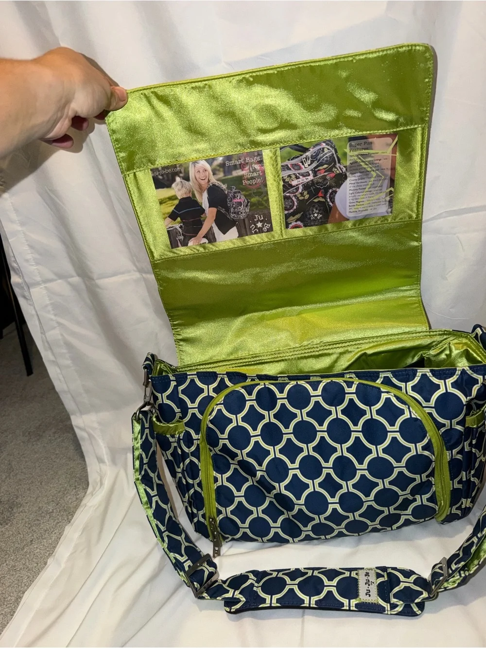 Ju Ju Be Better Be Messenger Diaper Bag Royal Envy HTF Retired Print NWT